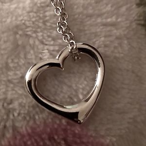 Sterling silver open heart pendant and necklace